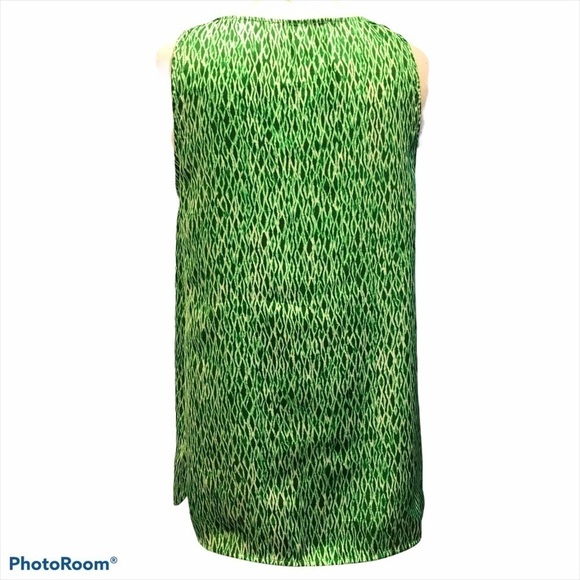 Michael Michael Kors Green Patterned Silky Smooth Sleeveless Blouse L - Picture 2 of 5